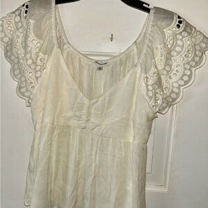 Love on a Hanger cream Top with Lace Details on Sleeve